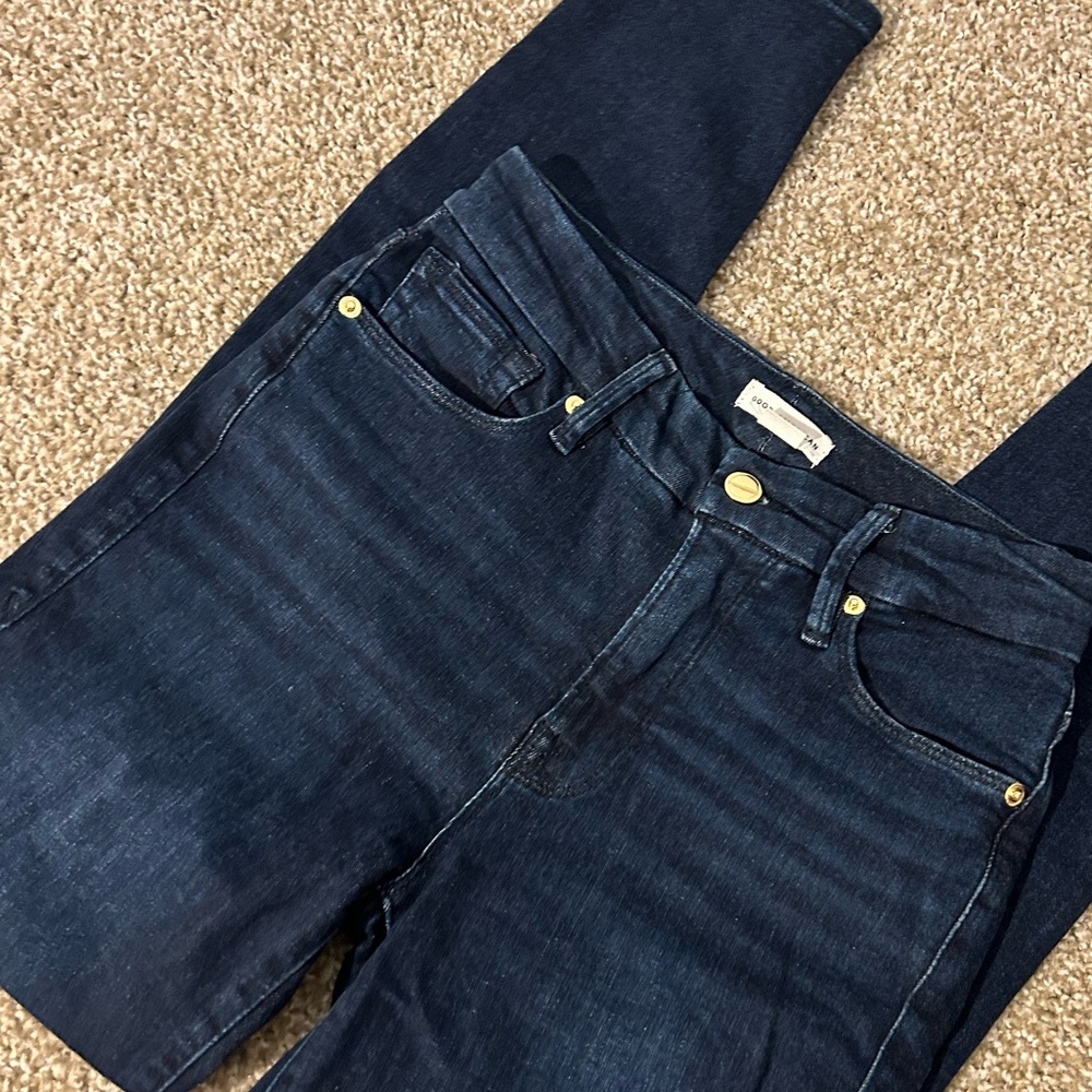 Good American High Rise Skinny Jeans in Dark Wash